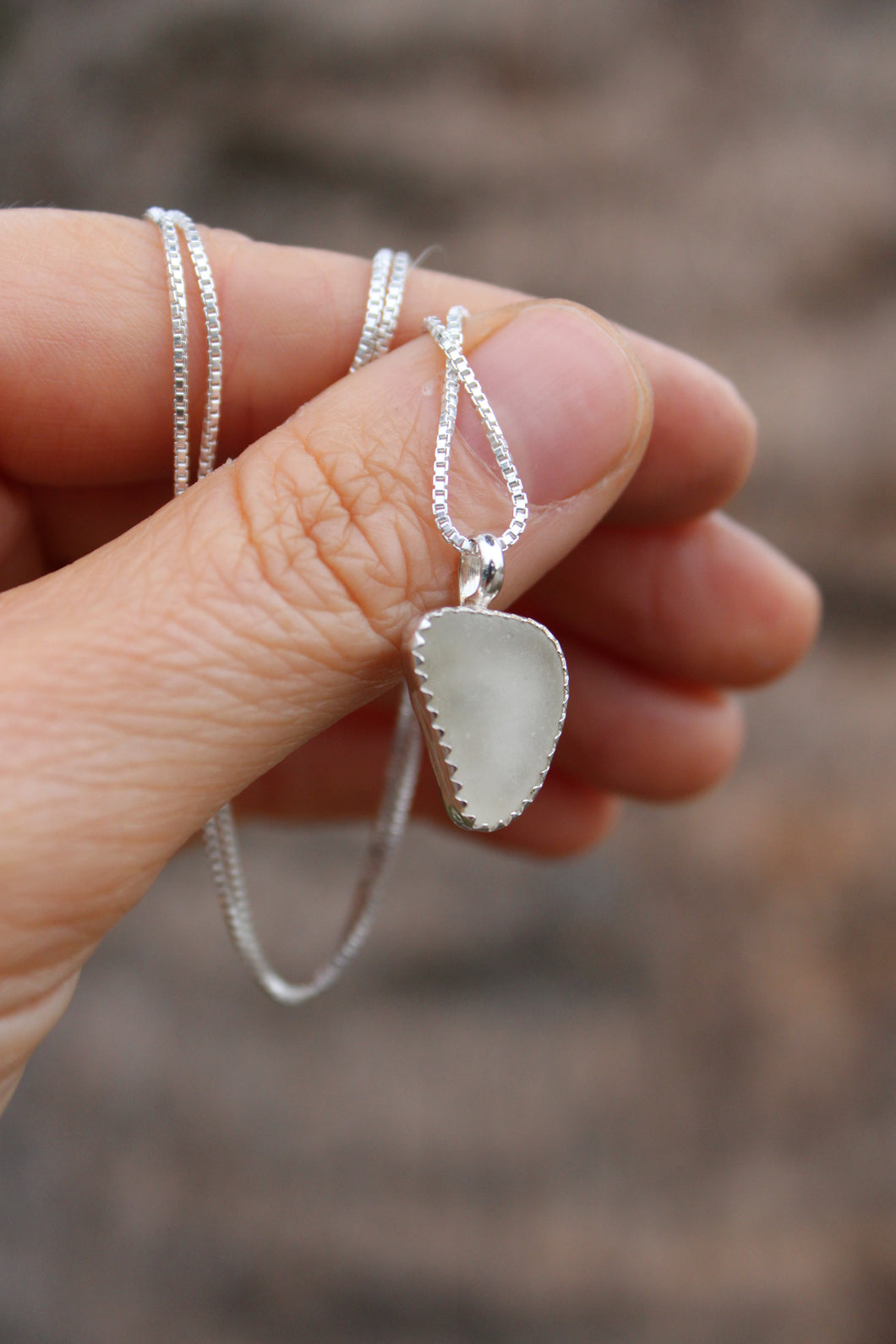 White Sea Glass Necklace