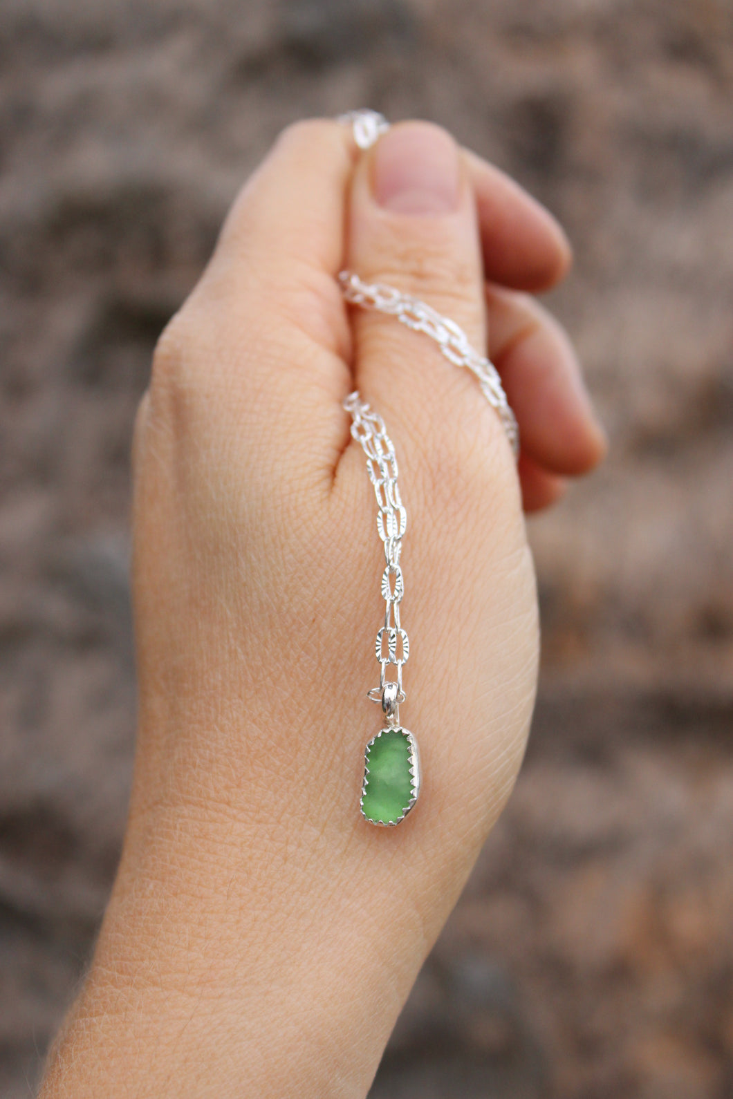 Green Sea Glass Necklace