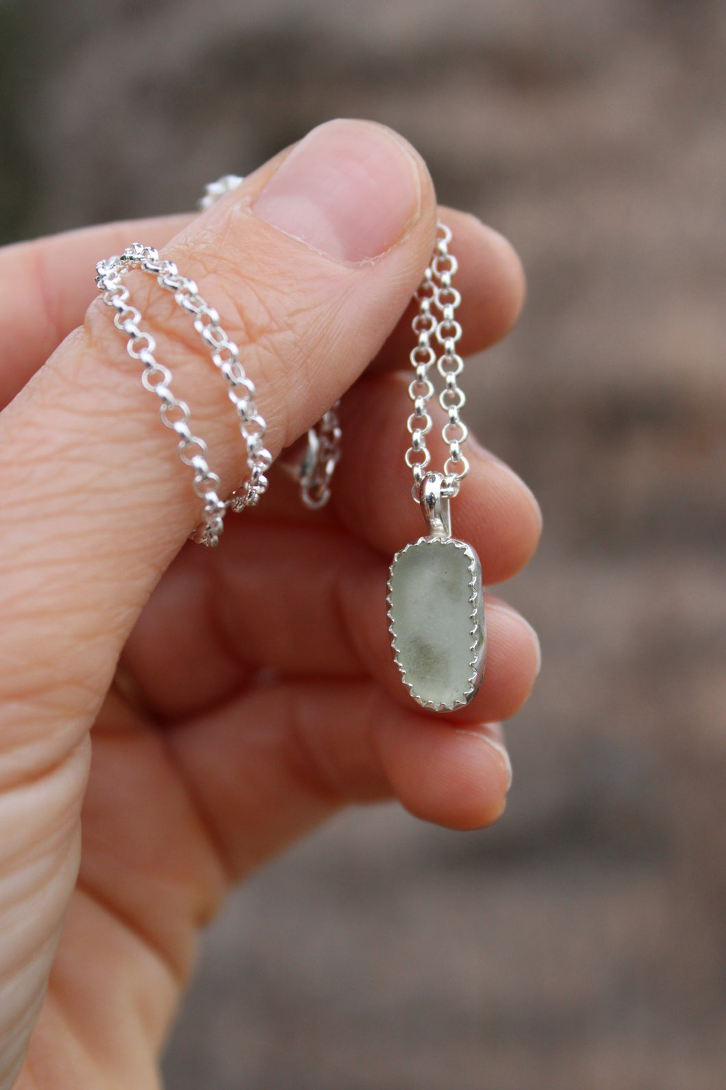 Light Blue Sea Glass Necklace