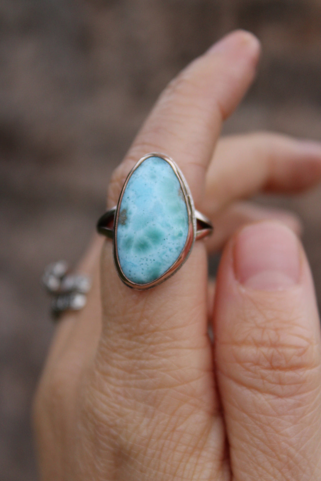 Gold Fill Larimar Ring: size 7.5 (up to 8.5)