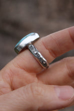 Load image into Gallery viewer, Silver Larimar Ring: size 8.25 (up to 9.25)
