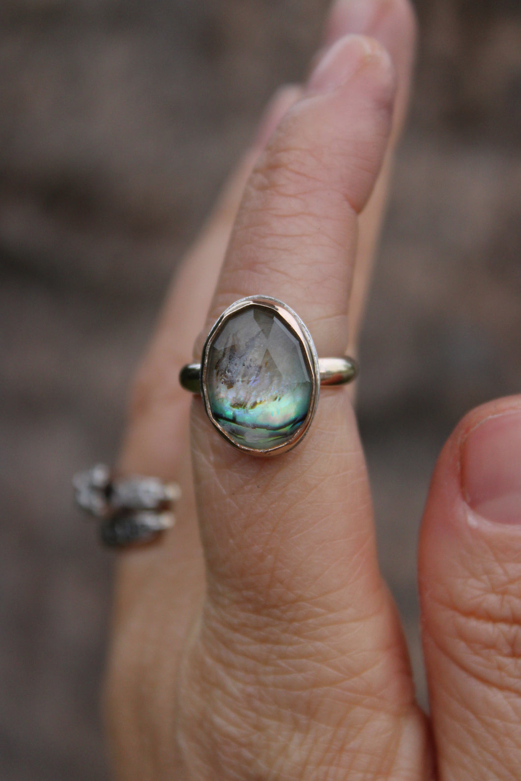 Gold Fill Abalone Ring: size 6 (up to 7)