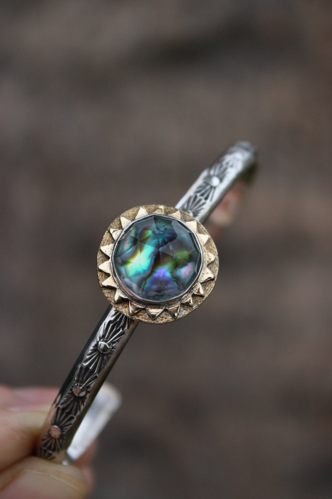 Sunburst Abalone Stacker Cuff